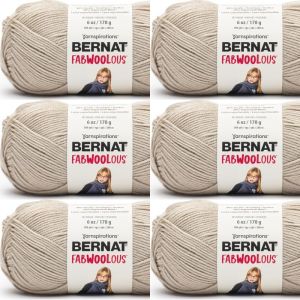 Spinrite Bernat Fabwoolous Yarn Oats 1 Pack of 6 Skein