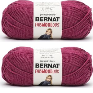 Spinrite Bernat Fabwoolous Yarn Fuchsia 1 Pack of 2 Skein