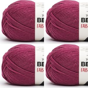 Spinrite Bernat Fabwoolous Yarn Fuchsia 1 Pack of 4 Skein