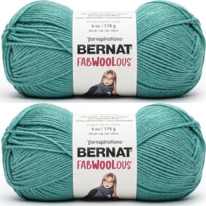 Spinrite Bernat Fabwoolous Yarn Teal 1 Pack of 2 Skein