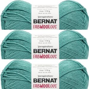 Spinrite Bernat Fabwoolous Yarn Teal 1 Pack of 3 Skein