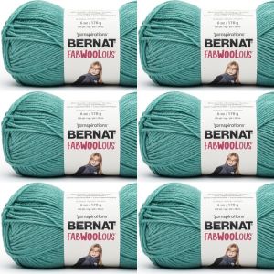 Spinrite Bernat Fabwoolous Yarn Teal 1 Pack of 6 Skein