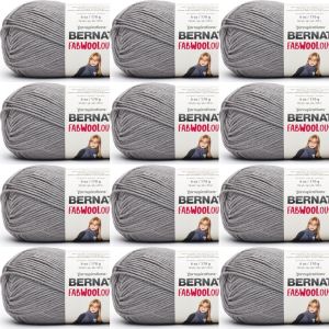 Spinrite Bernat Fabwoolous Yarn Steel 1 Pack of 12 Skein