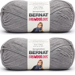 Spinrite Bernat Fabwoolous Yarn Steel 1 Pack of 2 Skein