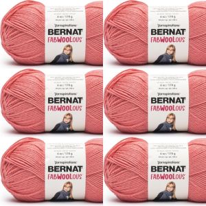 Spinrite Bernat Fabwoolous Yarn Rich Rose 1 Pack of 6 Skein