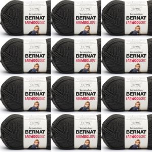 Spinrite Bernat Fabwoolous Yarn Coal 1 Pack of 12 Skein