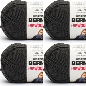 Spinrite Bernat Fabwoolous Yarn Coal 1 Pack of 4 Skein