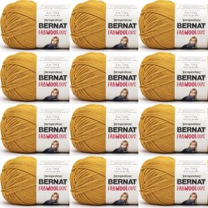 Spinrite Bernat Fabwoolous Yarn Bright Gold 1 Pack of 12 Skein
