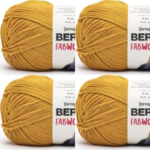 Spinrite Bernat Fabwoolous Yarn Bright Gold 1 Pack of 4 Skein