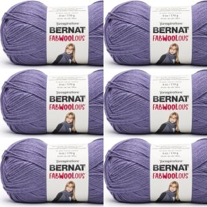 Spinrite Bernat Fabwoolous Yarn Violet 1 Pack of 6 Skein