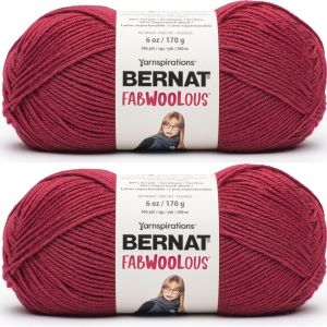 Spinrite Bernat Fabwoolous Yarn Cerise 1 Pack of 2 Skein