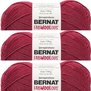 Spinrite Bernat Fabwoolous Yarn Cerise 1 Pack of 3 Skein
