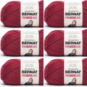 Spinrite Bernat Fabwoolous Yarn Cerise 1 Pack of 6 Skein