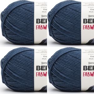 Spinrite Bernat Fabwoolous Yarn Navy 1 Pack of 4 Skein