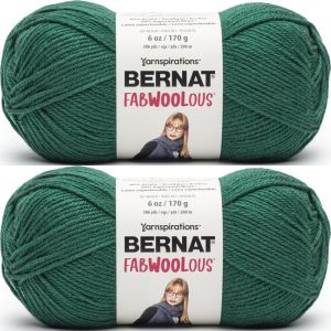 Spinrite Bernat Fabwoolous Yarn Pine 1 Pack of 2 Skein