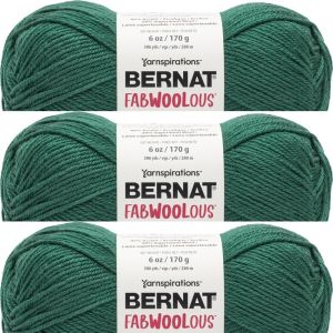 Spinrite Bernat Fabwoolous Yarn Pine 1 Pack of 3 Skein