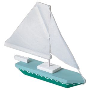 Wood Model Kit Sailboat 7 X 6 Inches