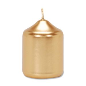 Mini Pillar Candle Metallic Gold 2 X 2.5 Inches