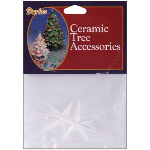 Ceramic Christmas Tree Accessories Stars 2.75 X1.875 Inches Iridescent