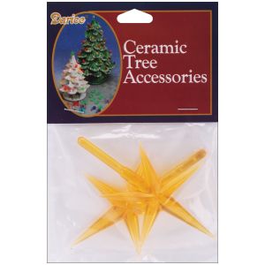 Ceramic Christmas Tree Accessories Stars 3.875 Inches X2.625 Inches Gold
