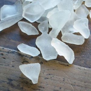 Faux Sea Glass in Mesh Bag Frosted White