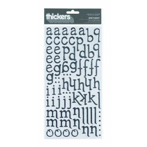 American Crafts Foil Alphabet Stickers Sentiment Silver Silver