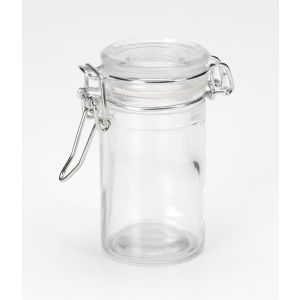 Jar With Locking Lid Clear Glass 3.25 X 1.75 Inches