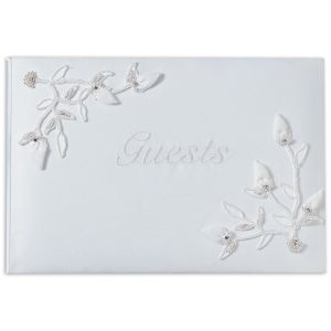 Baby Rose Collection Wedding Guest Book 6 X 9 Inches White