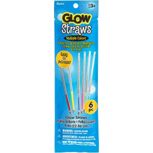 Darice Glow Stick Straws 6 Per Pkg Assorted Neon Colors