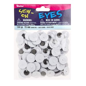 Darice Sew On Eyes Movable Black 15mm