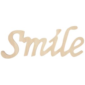 Darice Smile 3 inch x7 inch Wood Script Words 911 018