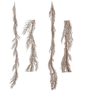 Pencil Pine Garland 4 Inches X 6 Feet 2 Assorted Colors White Brown 72 Inches