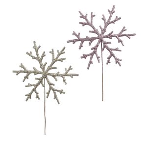 Glitter Snowflake Pick 7.75 X 11 Inches 2 Assorted Colors