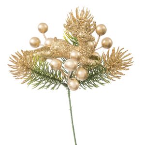 Pick Reindeer Berry Glitter Gold Window Box