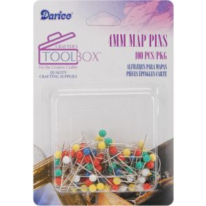 Crafters Toolbox Map Pins Assorted Colors 4mm