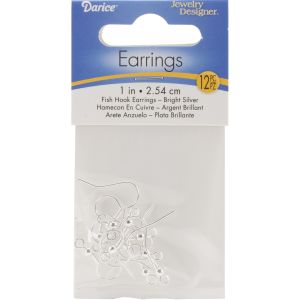 Jewelry Designer Slimpack Silver Metal Findings Fishhooks 1 Inch silver