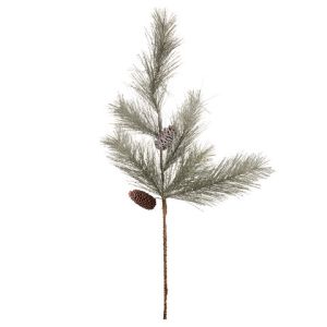 Long Needle Pine Spray Green White 30 Inches