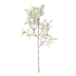 Frosted Cedar Pick Green White 13 Inches