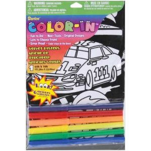 Velvet Color In Poster with markers Race Car 6 X 9 Inches