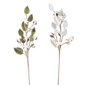 Cotton Leaves Spray 5 X 33 Inches