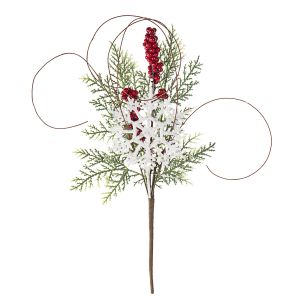 Christmas Pick Snow Flake Pine 12 Inches Window Box