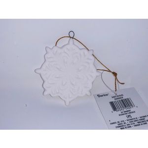 Christmas Decoration Ceramic White Snowflake Size 3.07 inch 1 pc