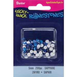 Sticky Back Rhinestones 5 mm Sapphire