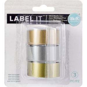 Label It 0.75 Inchesemboss Tape Rolls Metallic