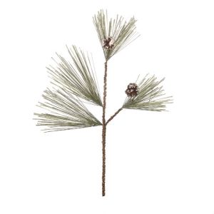 Snow Covered Pine Spray Green 16 Inches