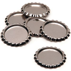 Flat Bottle Caps 1 Inch Chrome