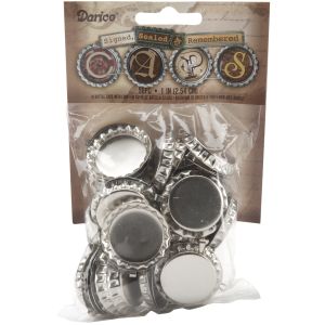 Bottle Cap Pendants with Loop 1 Inch Chrome