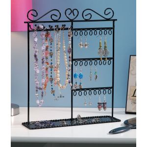 Darice 12 inch x 3 1 2 inch x 14 inch Metal Jewelry Display Shelf Black
