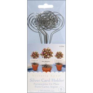 Wire Card Holders 6 Inches Silver