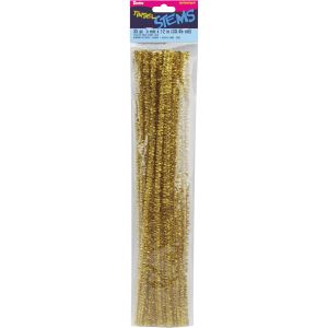 Gold Tinsel Stems 12 inch 3mm Christmas Crafts 35 Per Pkg
